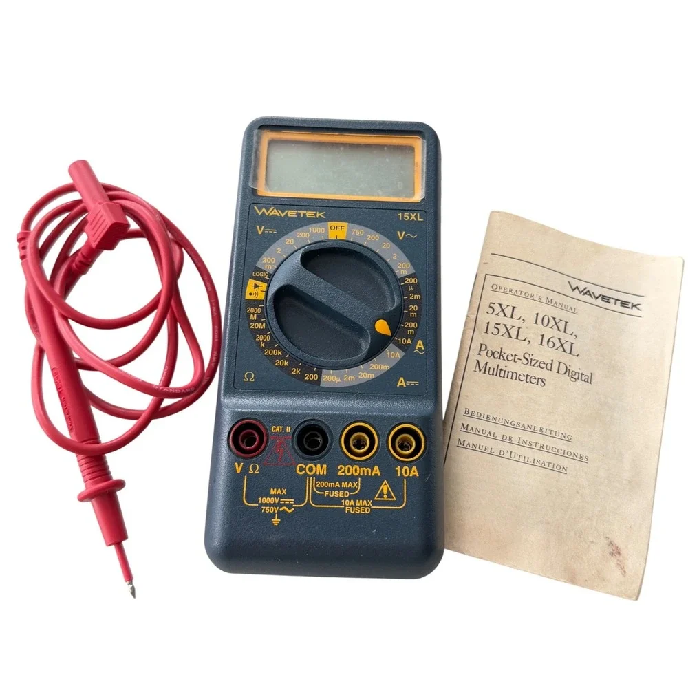 Wavetek 15XL Digital Multimeter Handheld Tester with Lead and Manual
